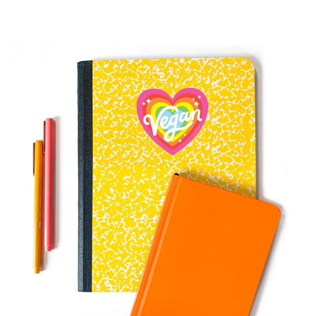 Vegan Rainbow Heart Vinyl Sticker