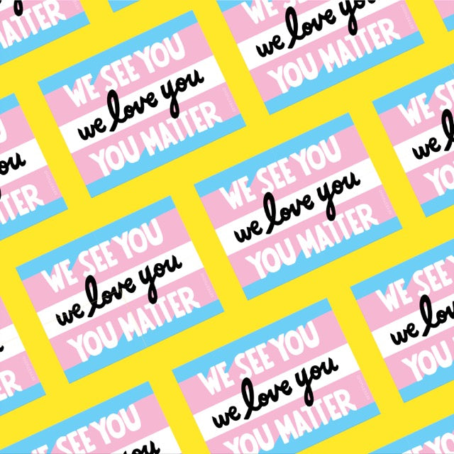 Trans Visibility Flag Vinyl Sticker