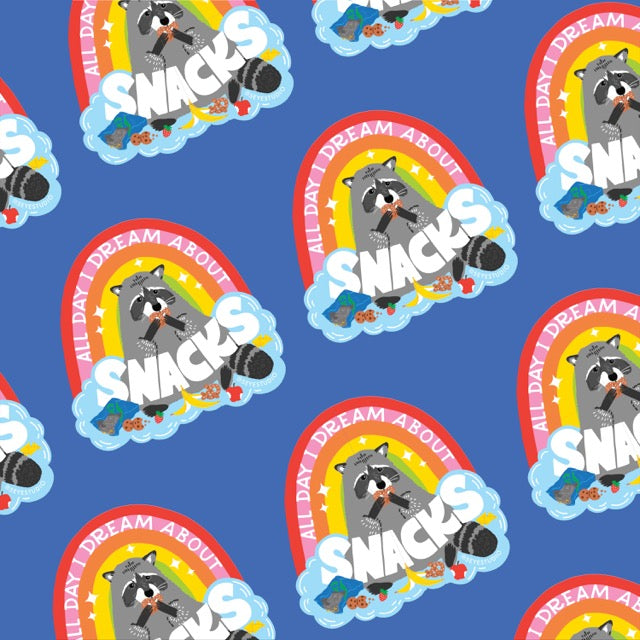 Snacks Raccoon Vinyl Sticker