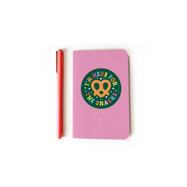 I'm Here for the Snacks Pretzel Vinyl Sticker