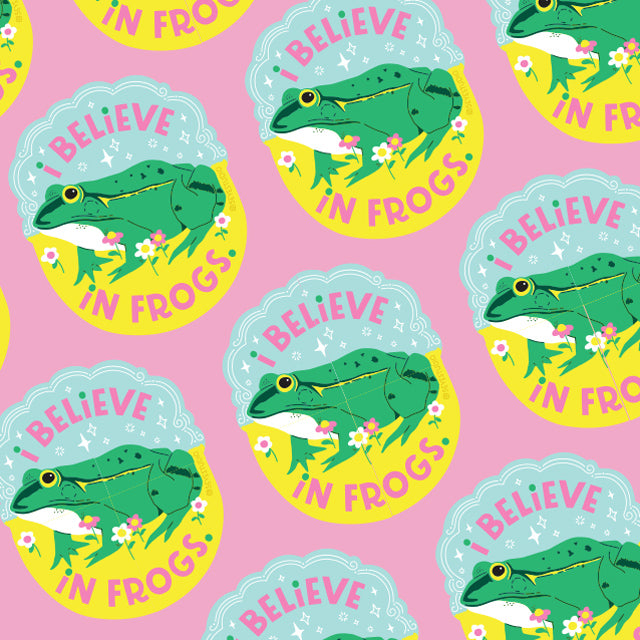 I Believe in Frogs Vinyl Sticker