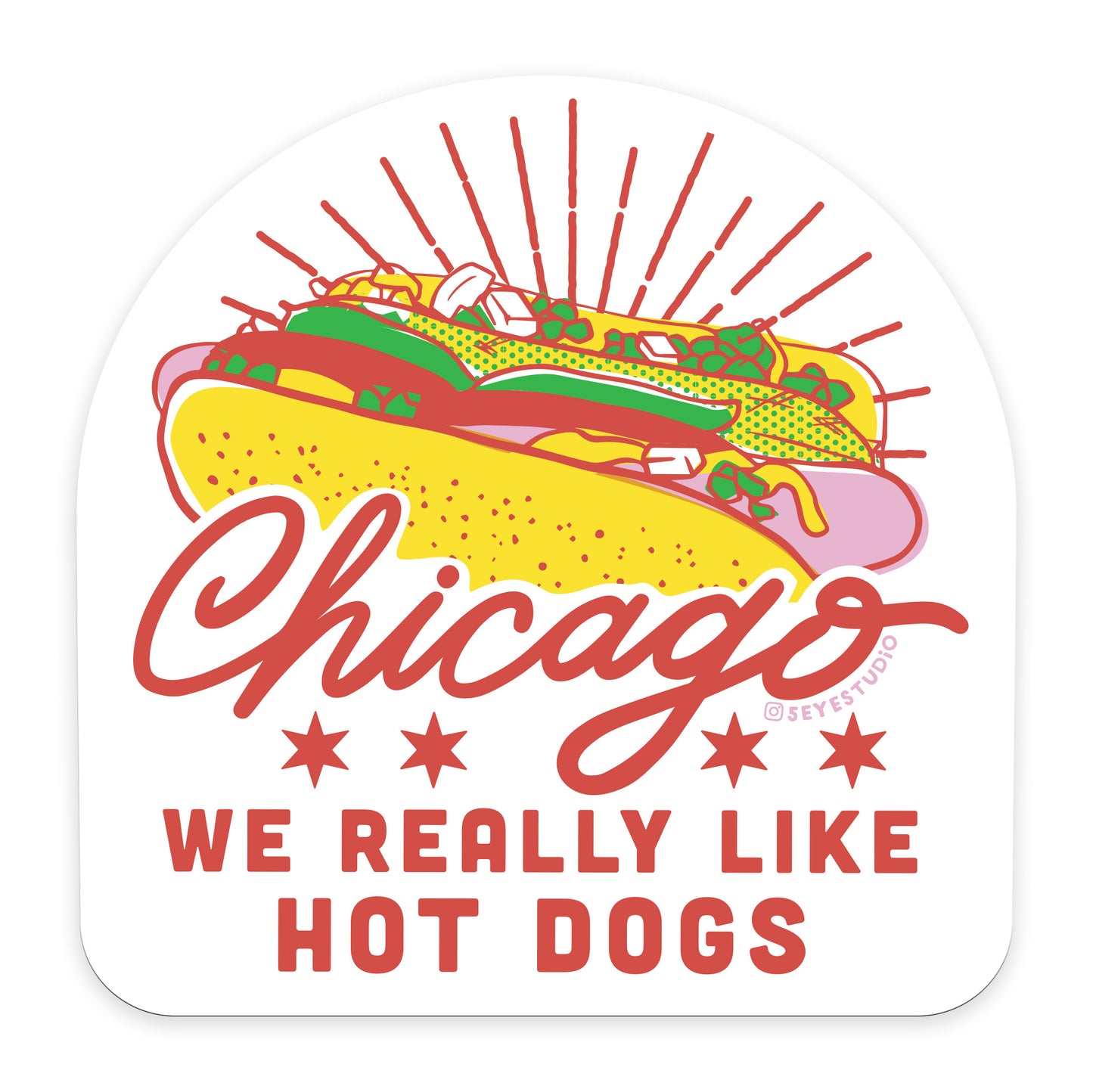Chicago Hot Dog Vinyl Sticker
