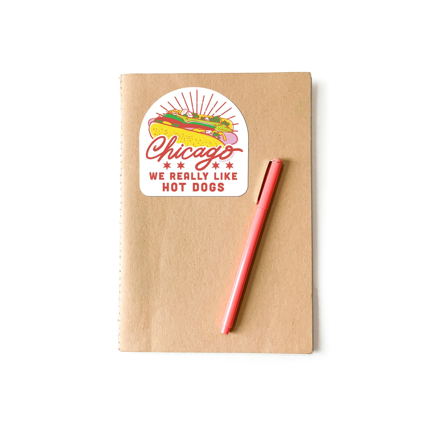 Chicago Hot Dog Vinyl Sticker