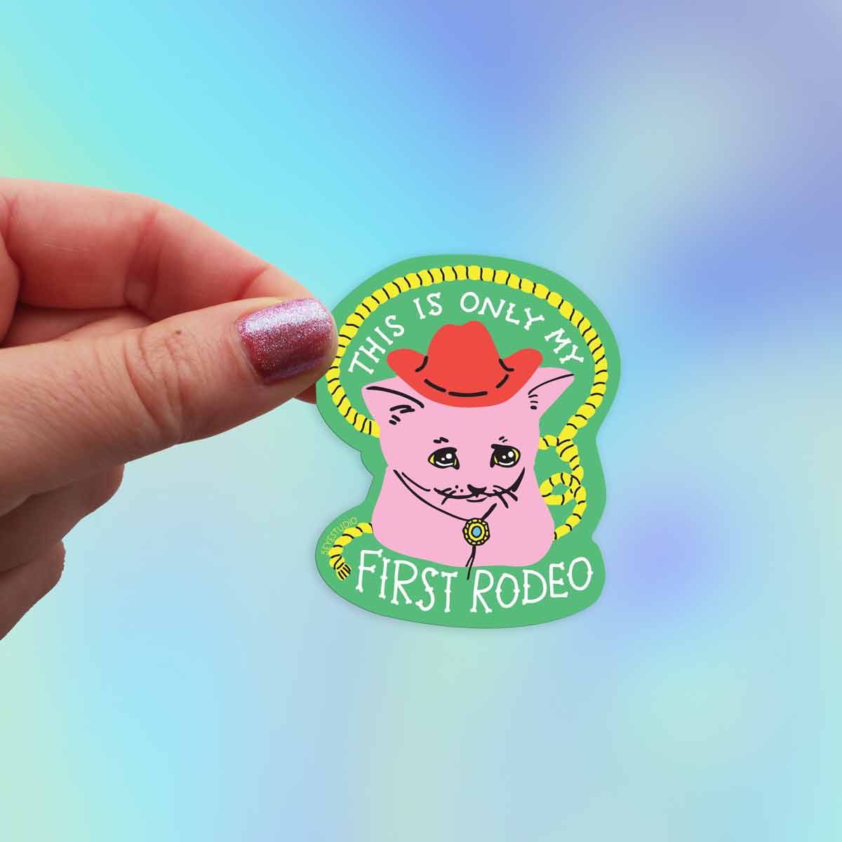 Kitten's First Rodeo Vinyl Sticker