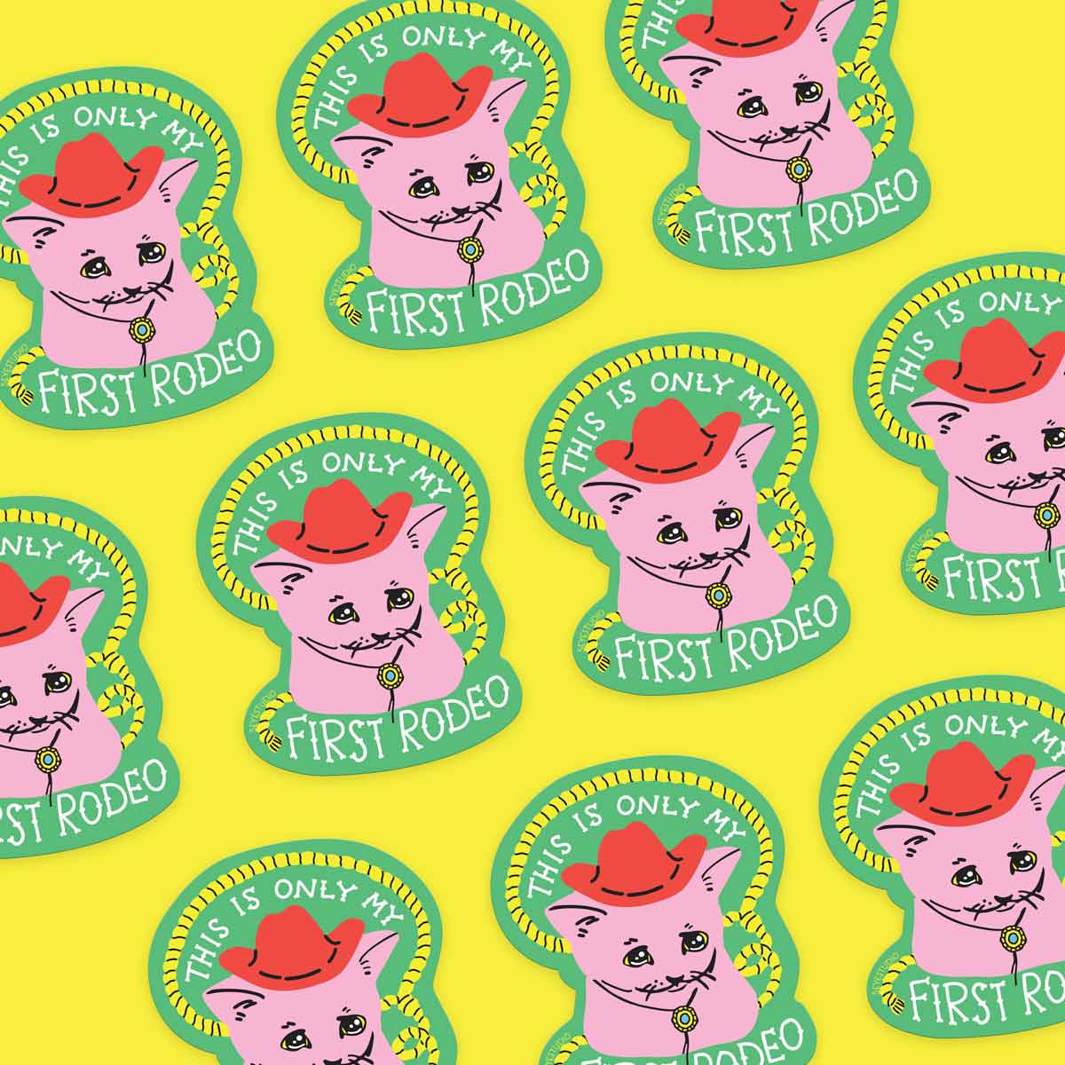 Kitten's First Rodeo Vinyl Sticker