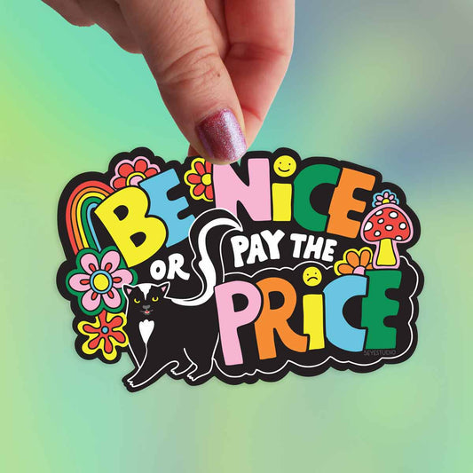 Be Nice Retro Skunk Vinyl Sticker