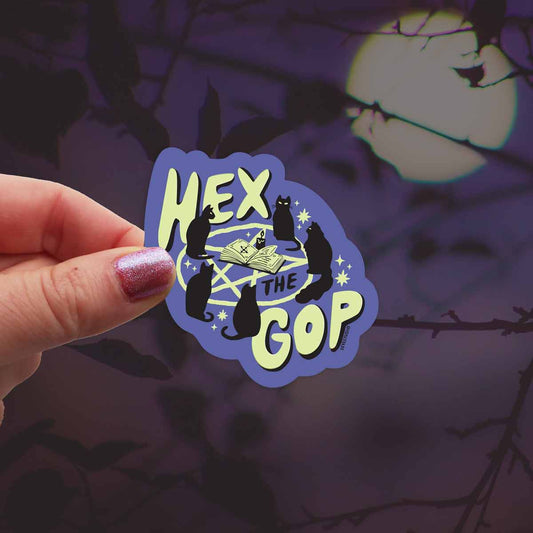 Hex the GOP Glow in the Dark Vinyl Sticker