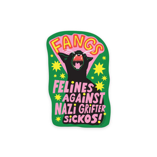 FANGS Cat Vinyl Sticker