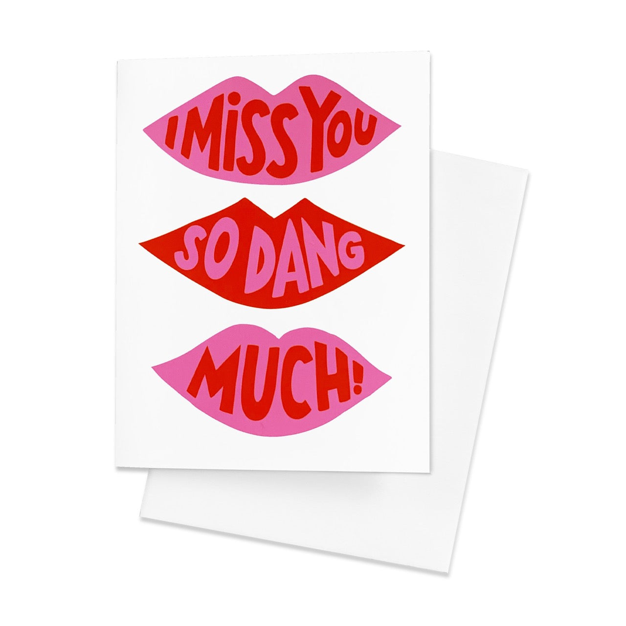 I Miss You Lips Greeting Card