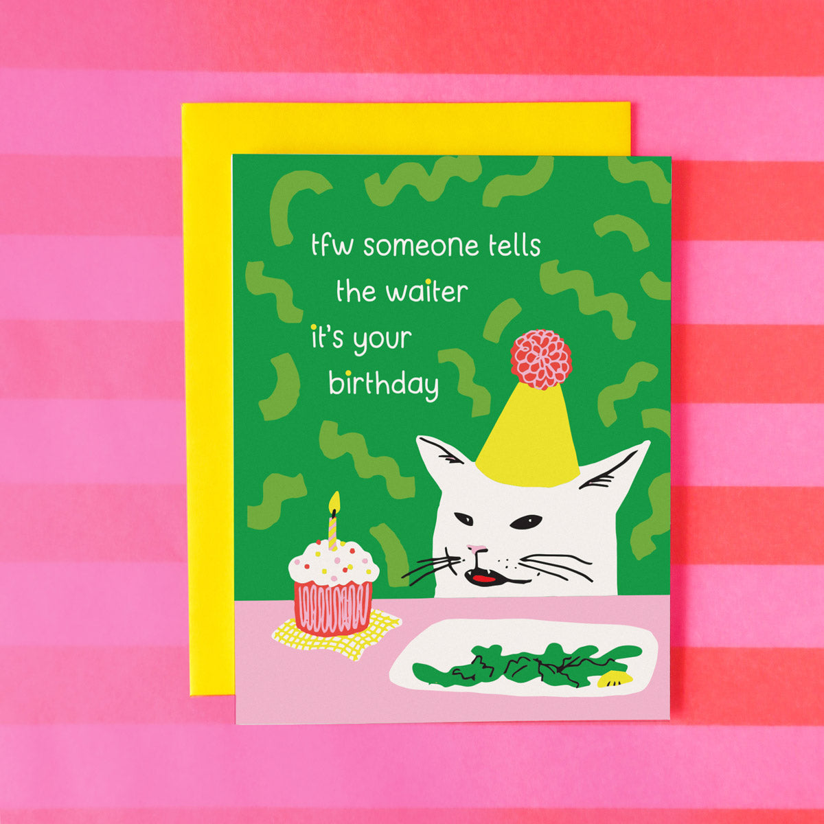 Birthday Cat Meme A2 Birthday Single Greeting Card