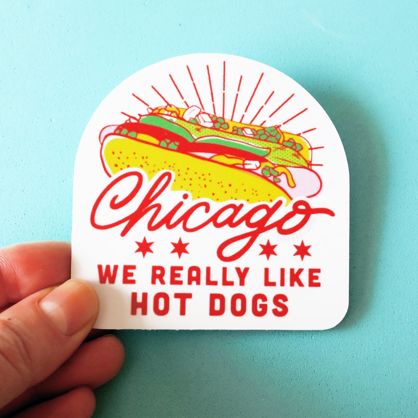 Chicago Hot Dog Vinyl Sticker