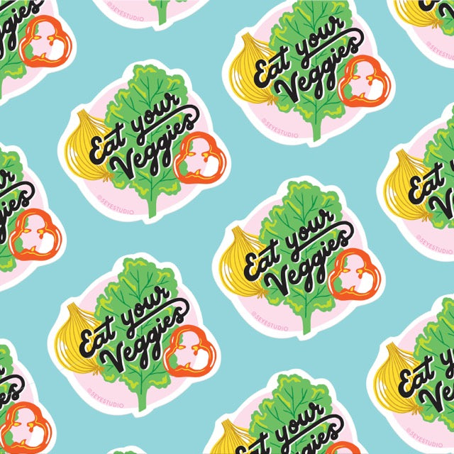 Eat Your Veggies Vinyl Sticker