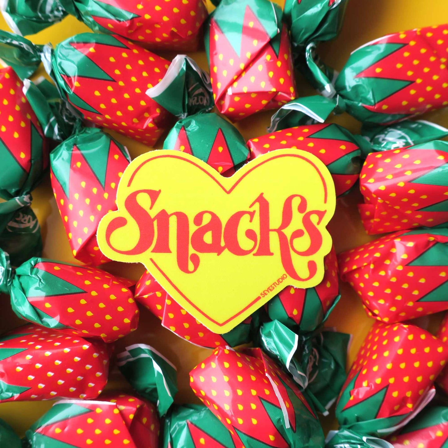 Snacks Heart Vinyl Sticker