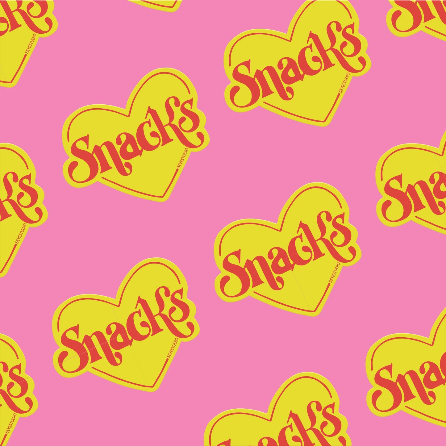 Snacks Heart Vinyl Sticker