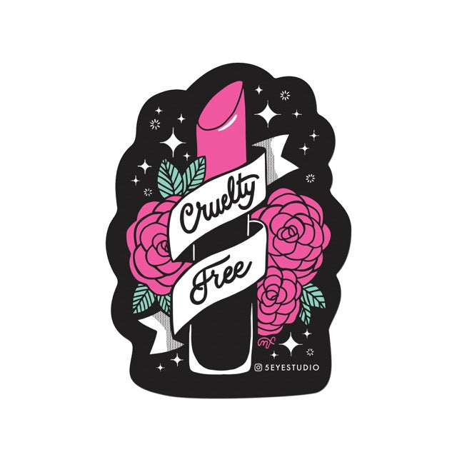 Cruelty Free Lipstick Vinyl Sticker