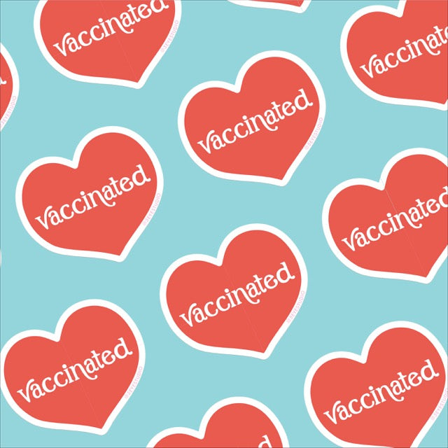 Vaccinated Red Heart Vinyl Sticker