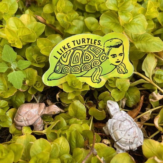 I Like Turtles Holographic Vinyl Sticker