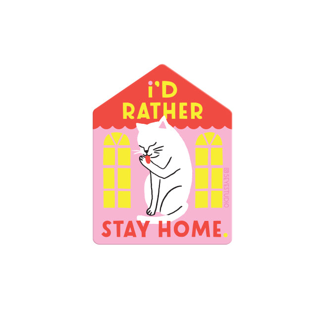 Stay Home Cat Vinyl Sticker