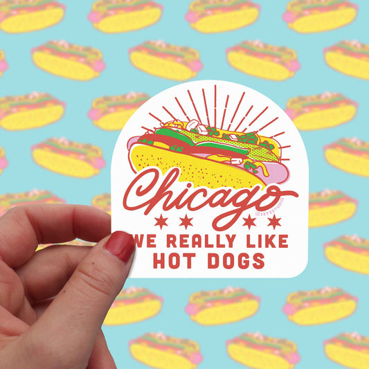 Chicago Hot Dog Vinyl Sticker