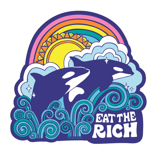 Eat the Rich Orcas Vinyl Sticker