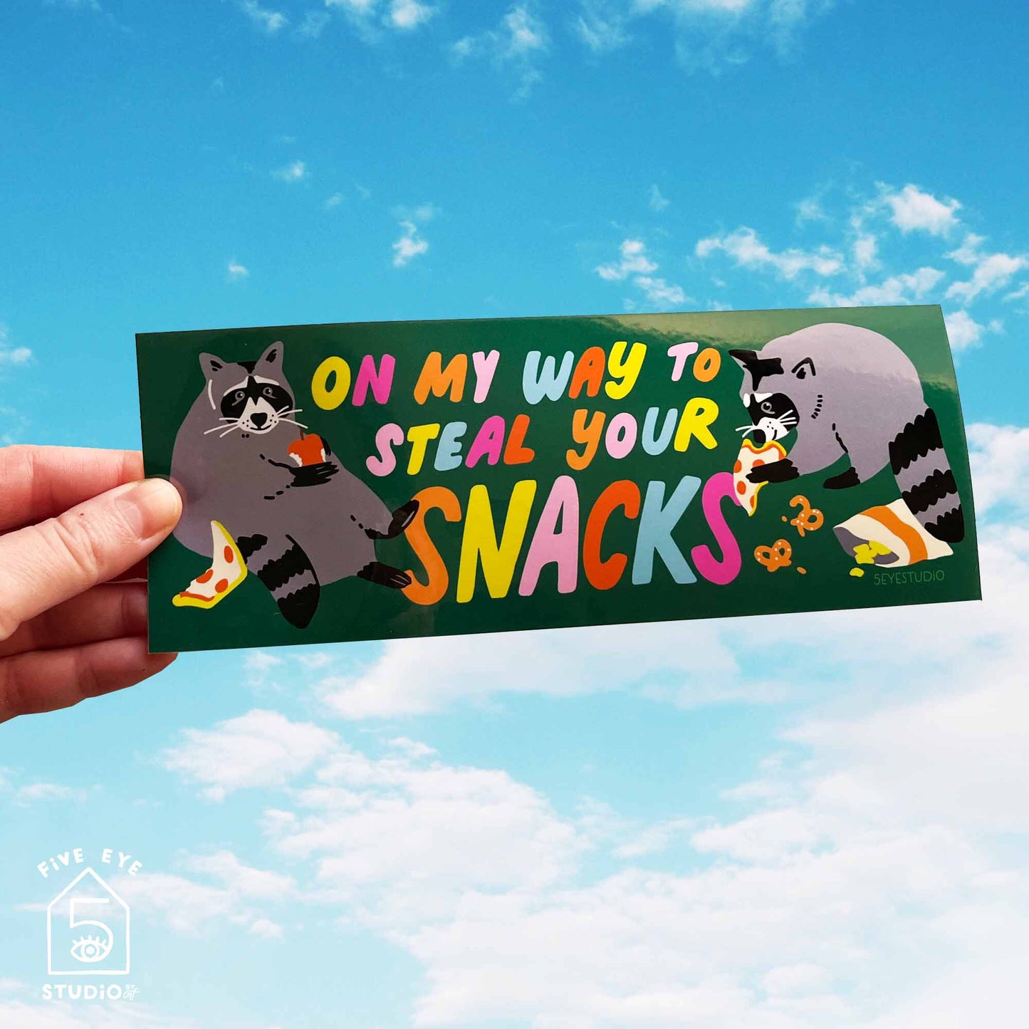 Snacks Raccoons Bumper Sticker