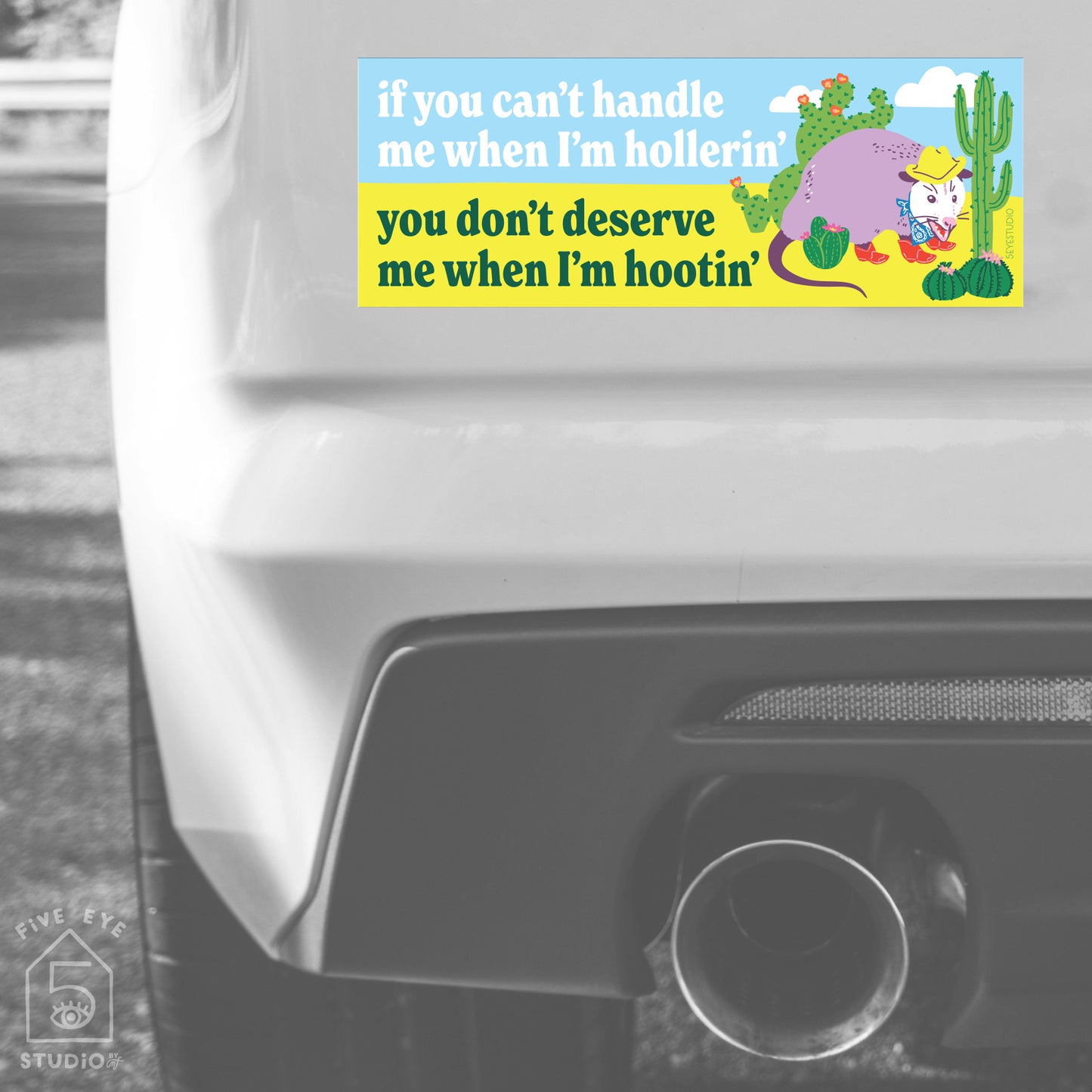 Hootin' Hollerin' Opossum Bumper Sticker