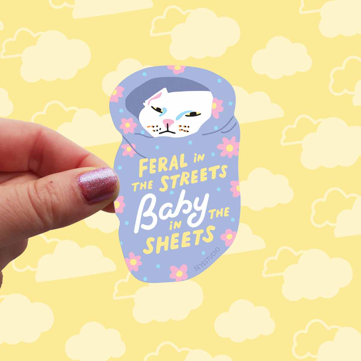 Baby in the Sheets Vinyl Sticker