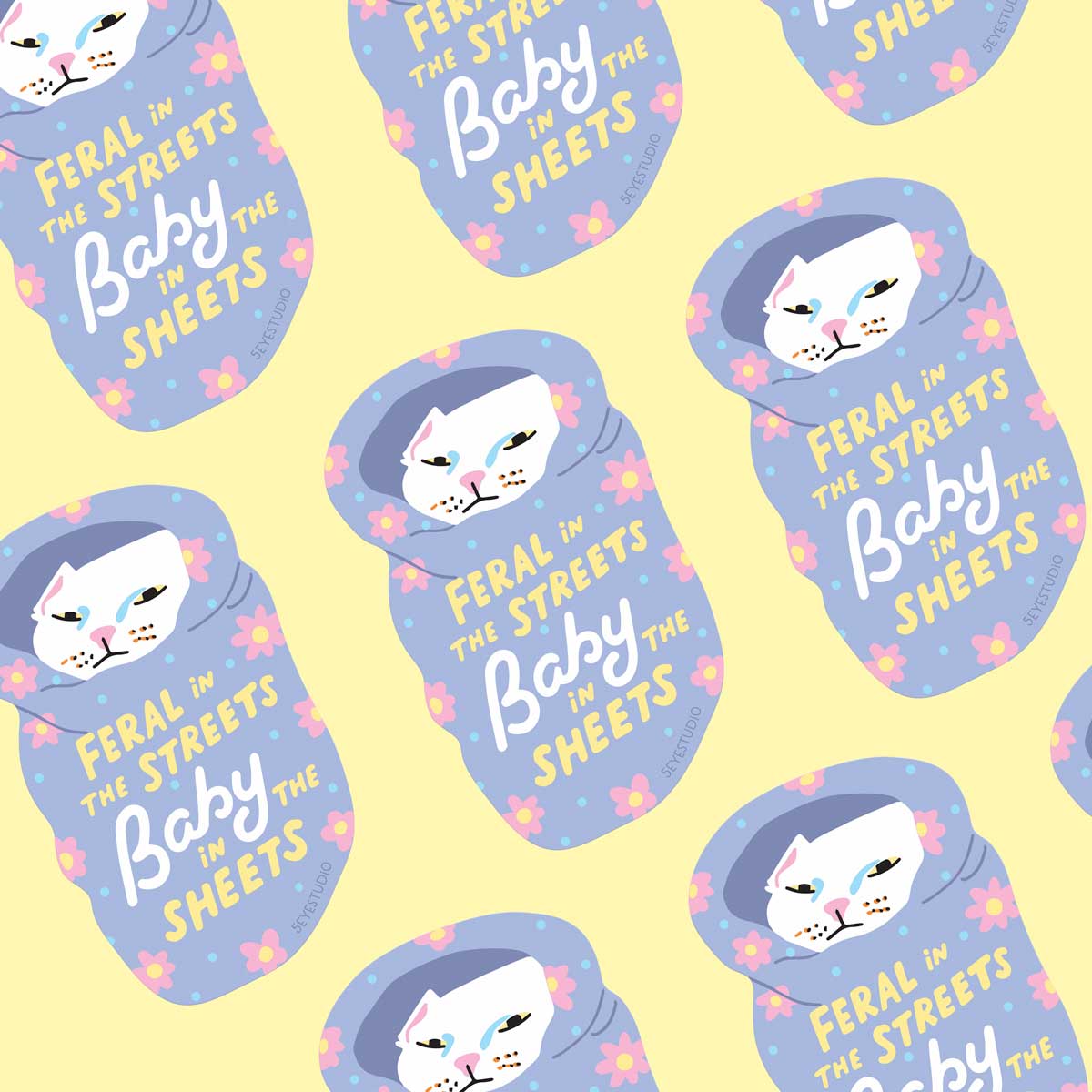 Baby in the Sheets Vinyl Sticker