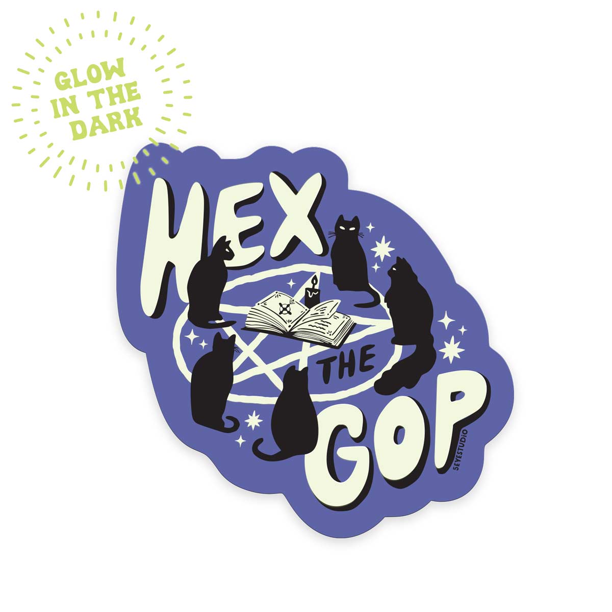 Hex the GOP Glow in the Dark Vinyl Sticker