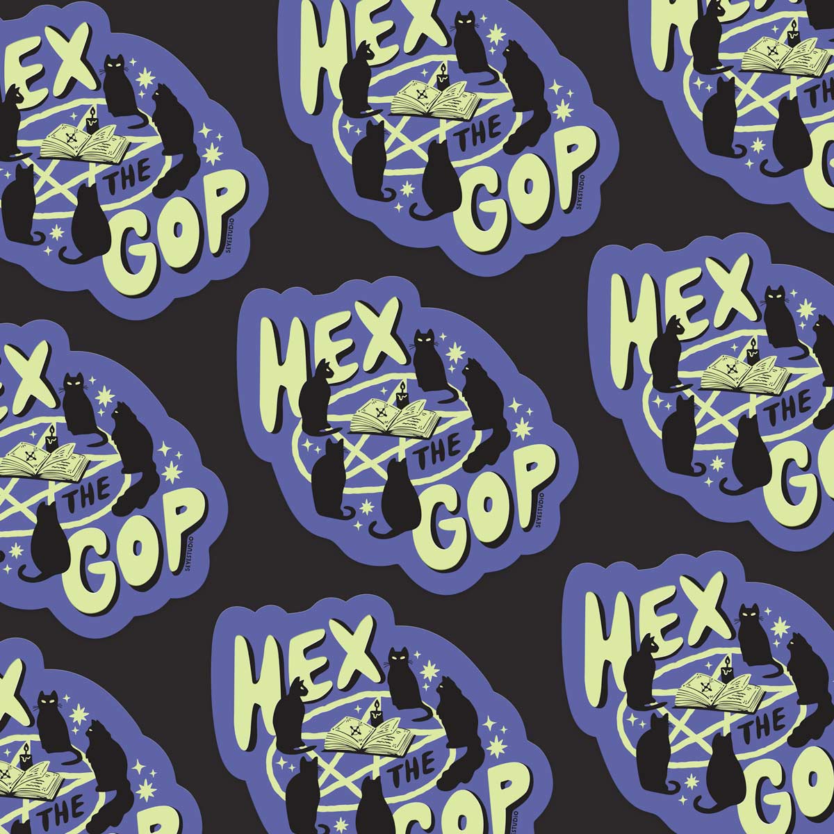 Hex the GOP Glow in the Dark Vinyl Sticker