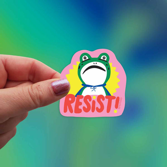 RESIST! Frog Vinyl Sticker