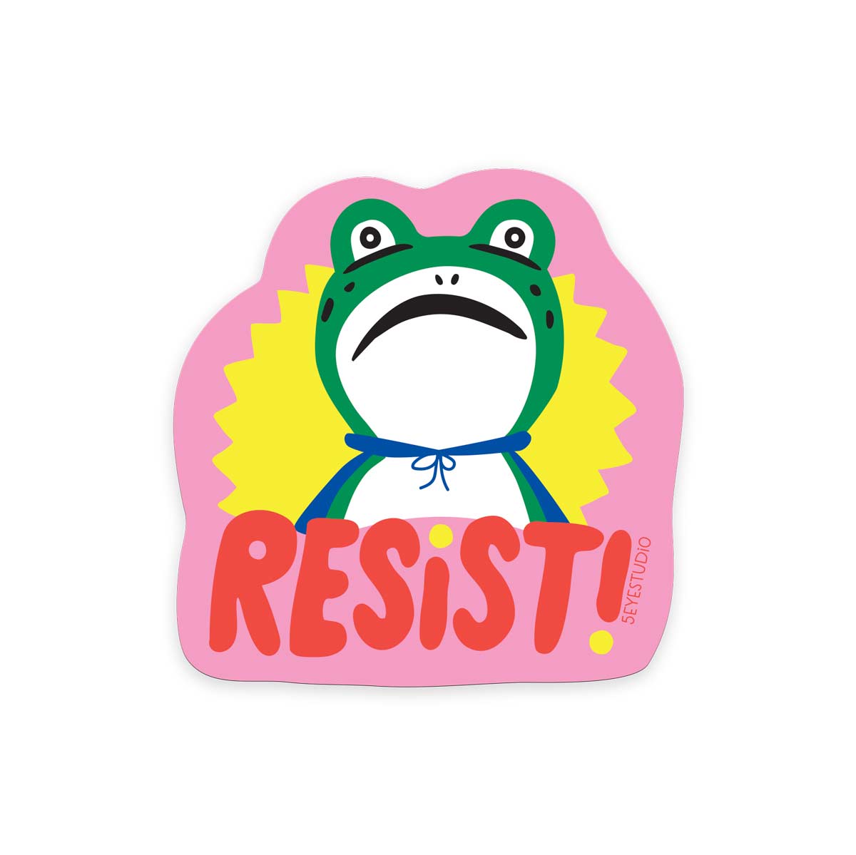 RESIST! Frog Vinyl Sticker