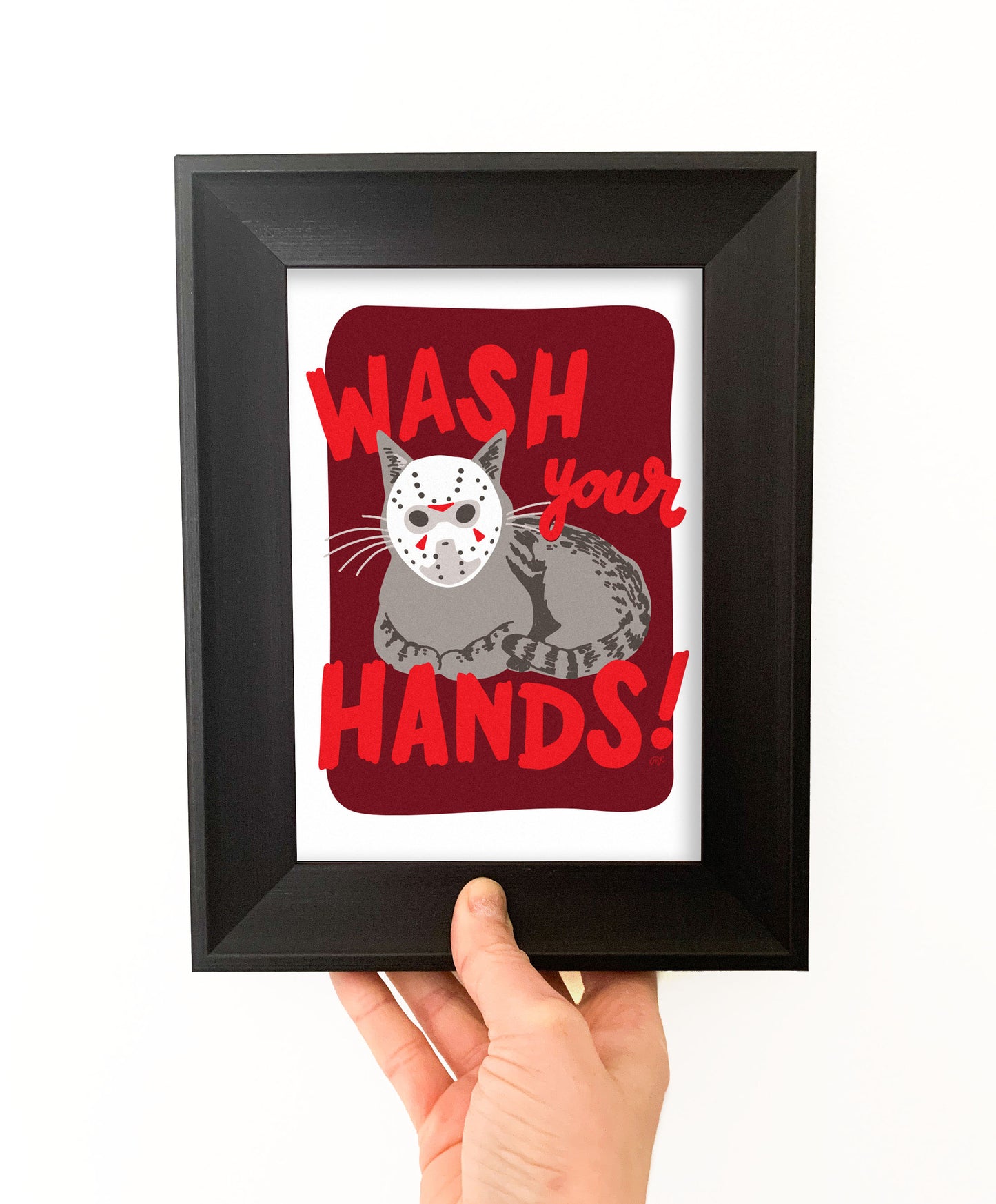 Wash Your Hands Cat 5 x 7 Art Print