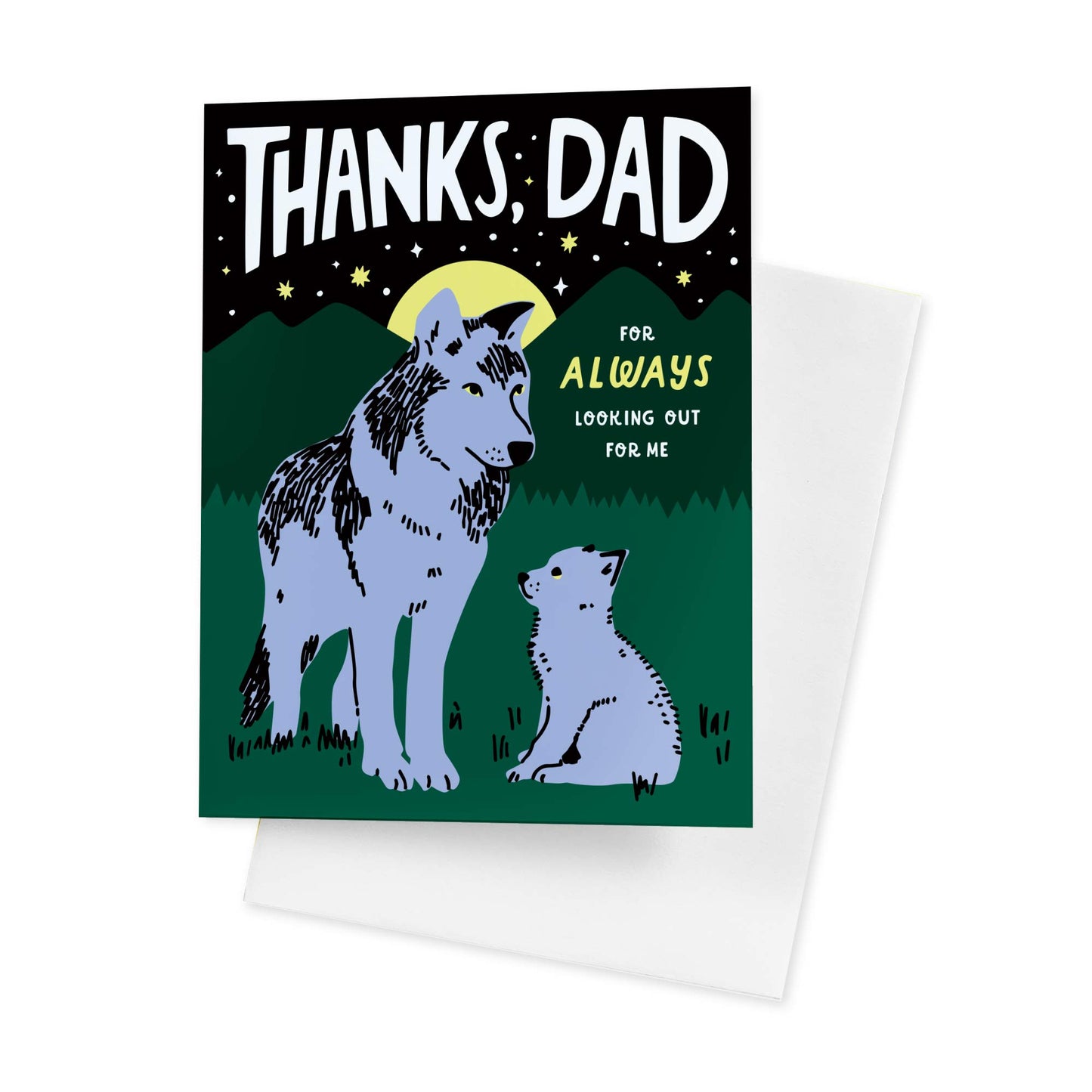 Thanks Dad Wolf Greeting Card