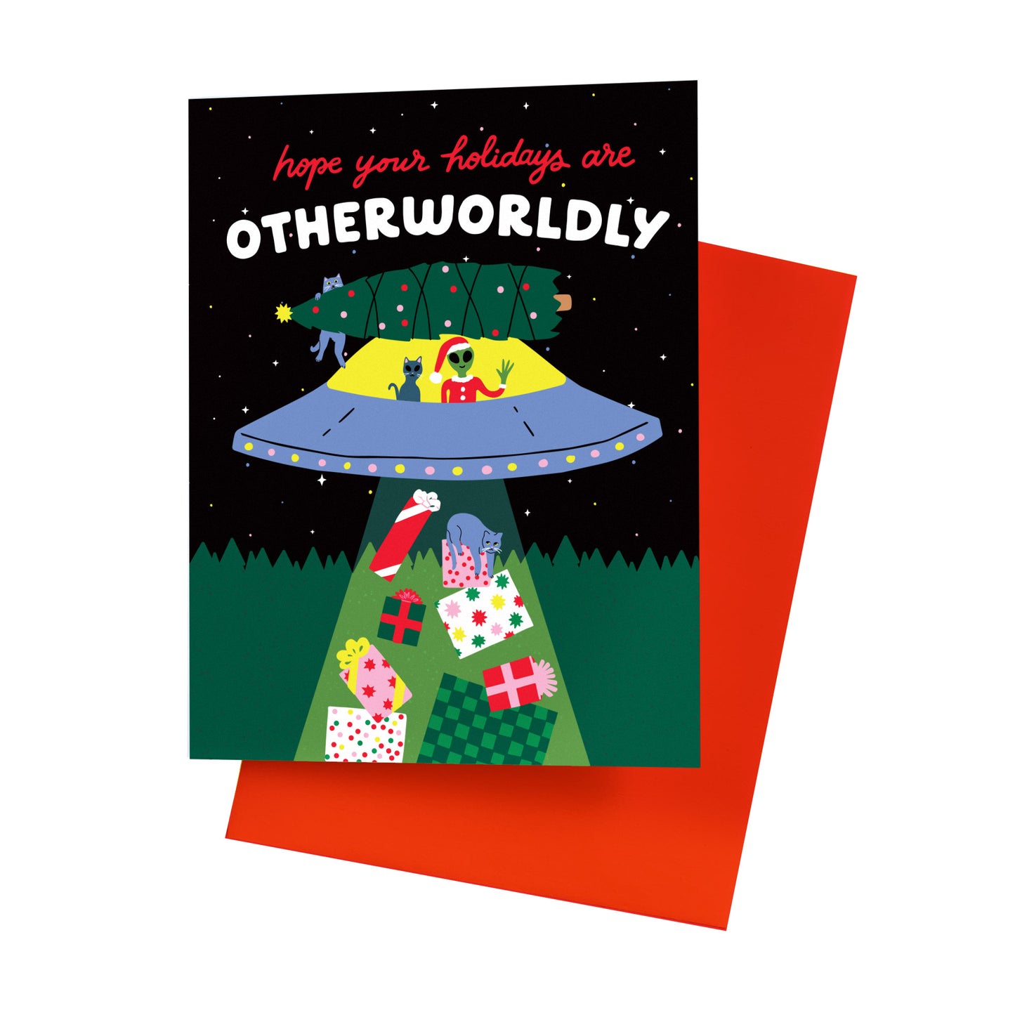 Otherworldly Holidays UFO A2 Card