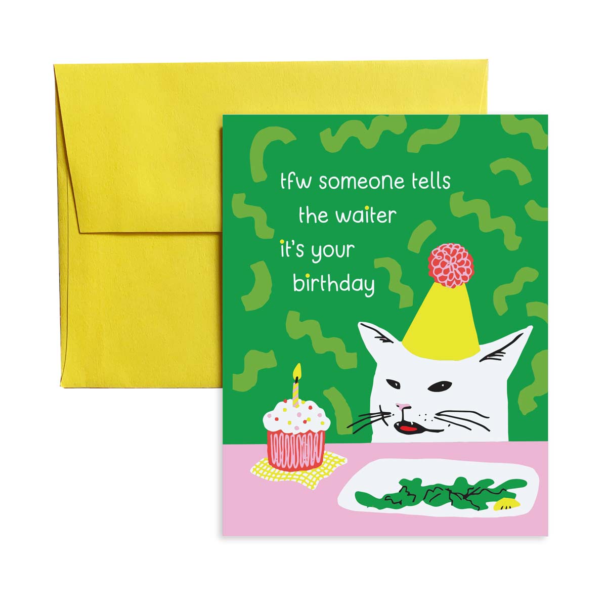 Birthday Cat Meme A2 Birthday Single Greeting Card