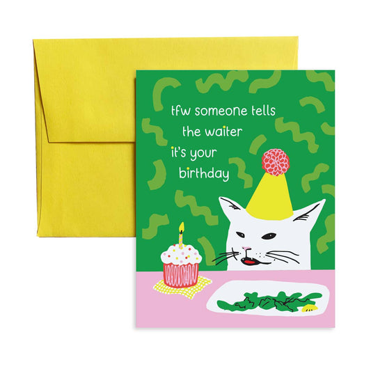 Birthday Cat Meme A2 Birthday Single Greeting Card