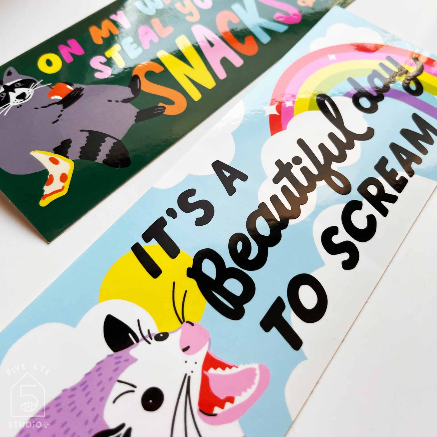 It's a Beautiful Day to Scream Opossum Bumper Sticker